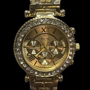 Contena‎ Women's Gold Rhinestone Watch Fashion Wristwatch Analog